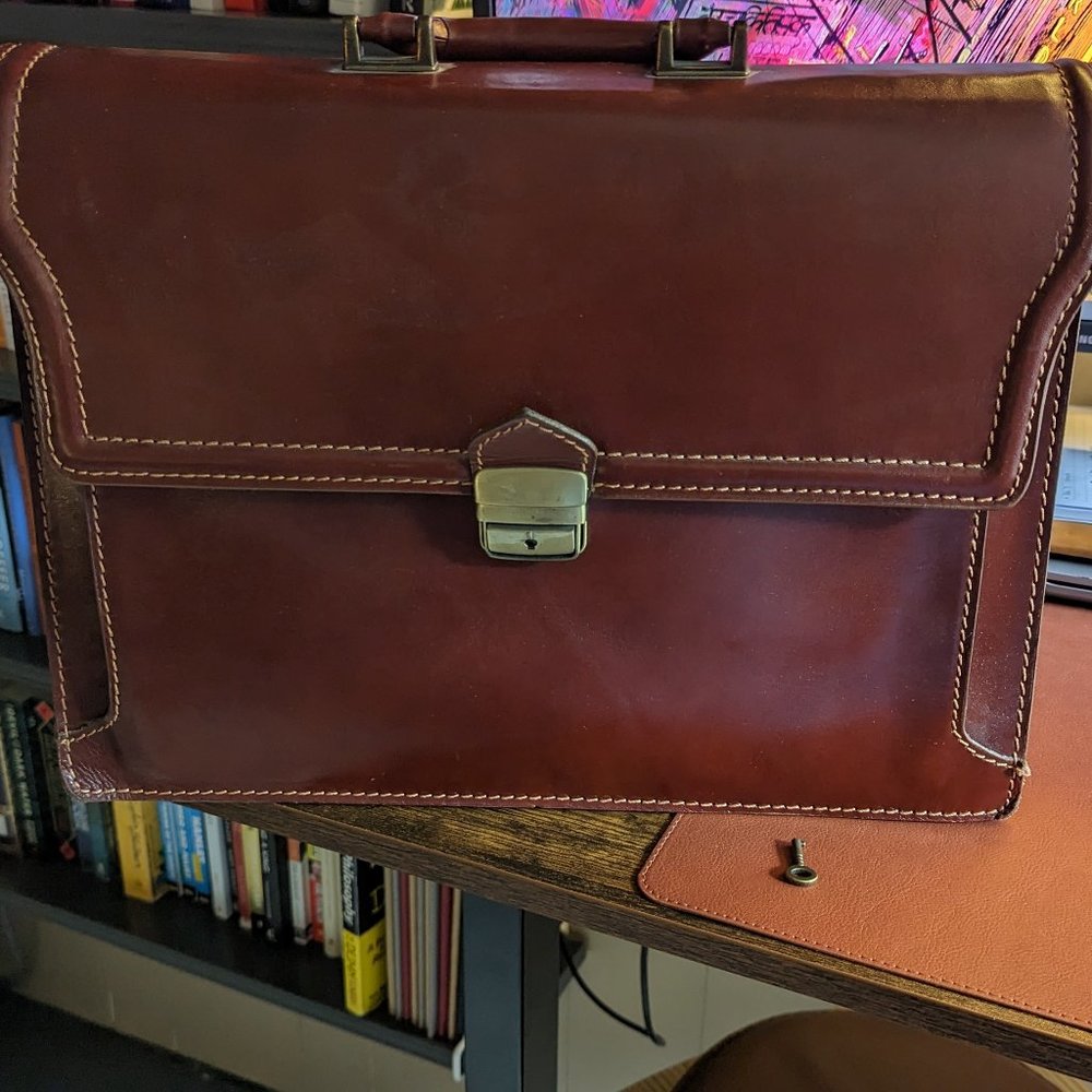 Vera Pelle Leather Briefcase